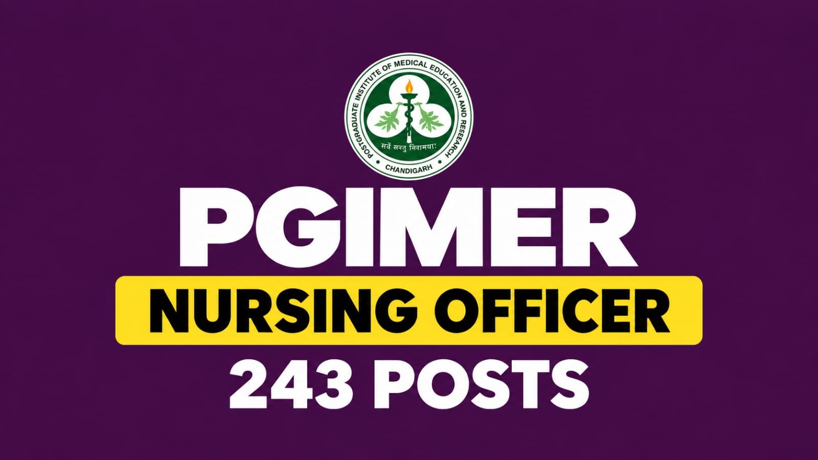 PGIMER Nursing Officer Recruitment 2026